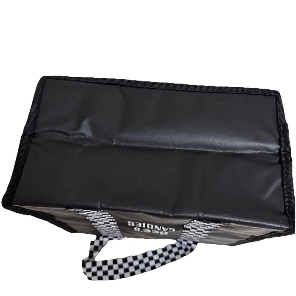 See’s Candy Black Soft Sided Reusable Cooler Zippered Tote Bag/Handle NEW - Picture 11 of 12